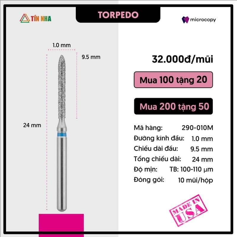 Mũi Khoan Hình Tên Lửa 1mm